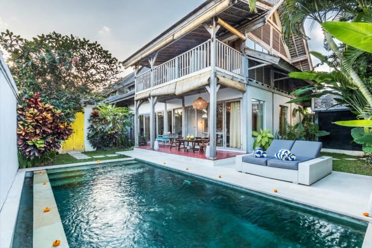 Sewa villa private pool di Bali - Vintage-Style 3BR Villa in Canggu – Rice Field Views & 700m to Beach – BVI5829